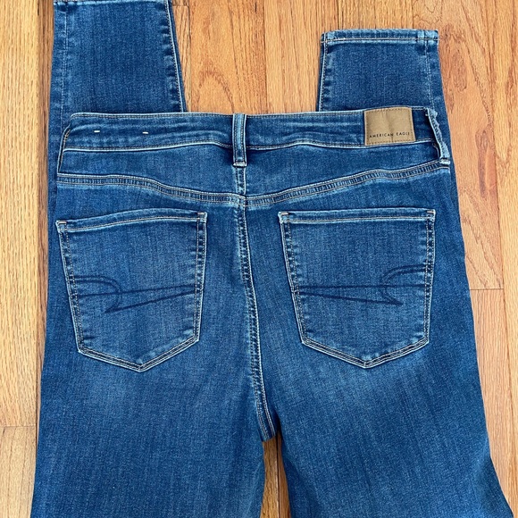 American Eagle Outfitters Dark Blue Skinny Jeans hi rise jeggings size 12 - Picture 5 of 5